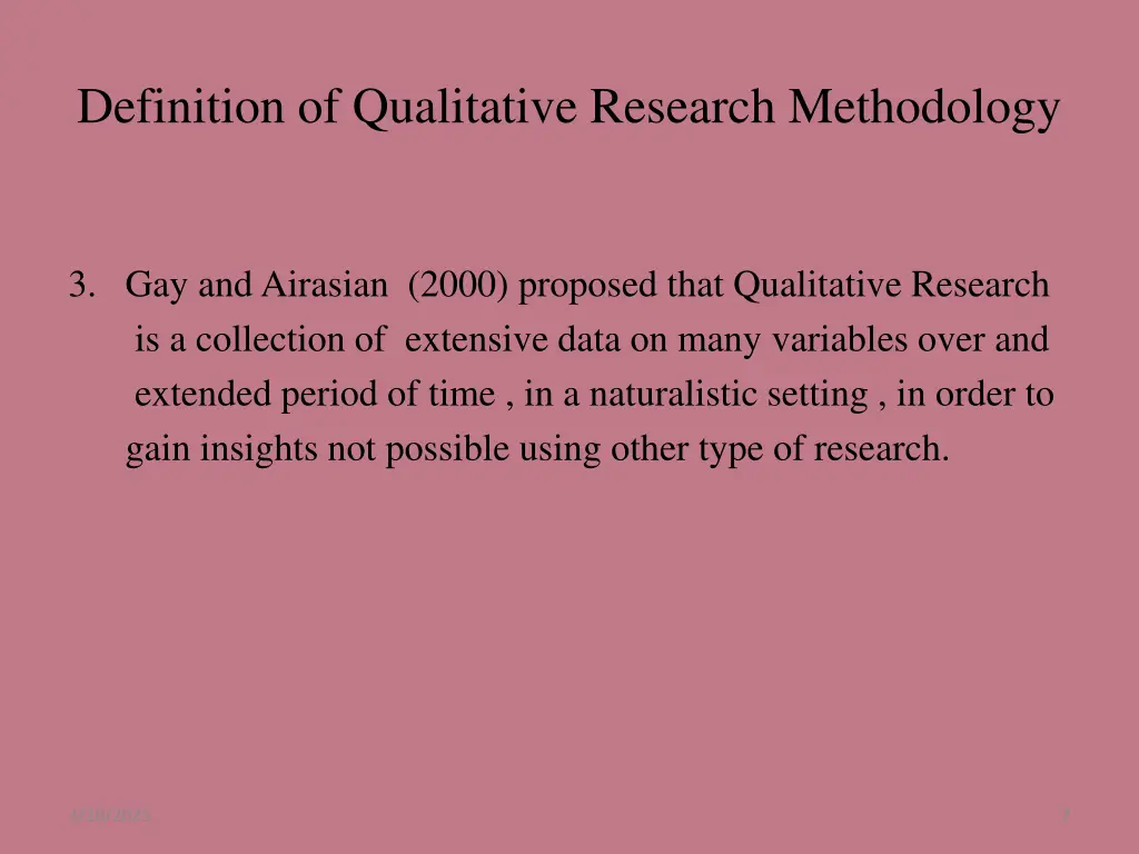 definition of qualitative research methodology 1