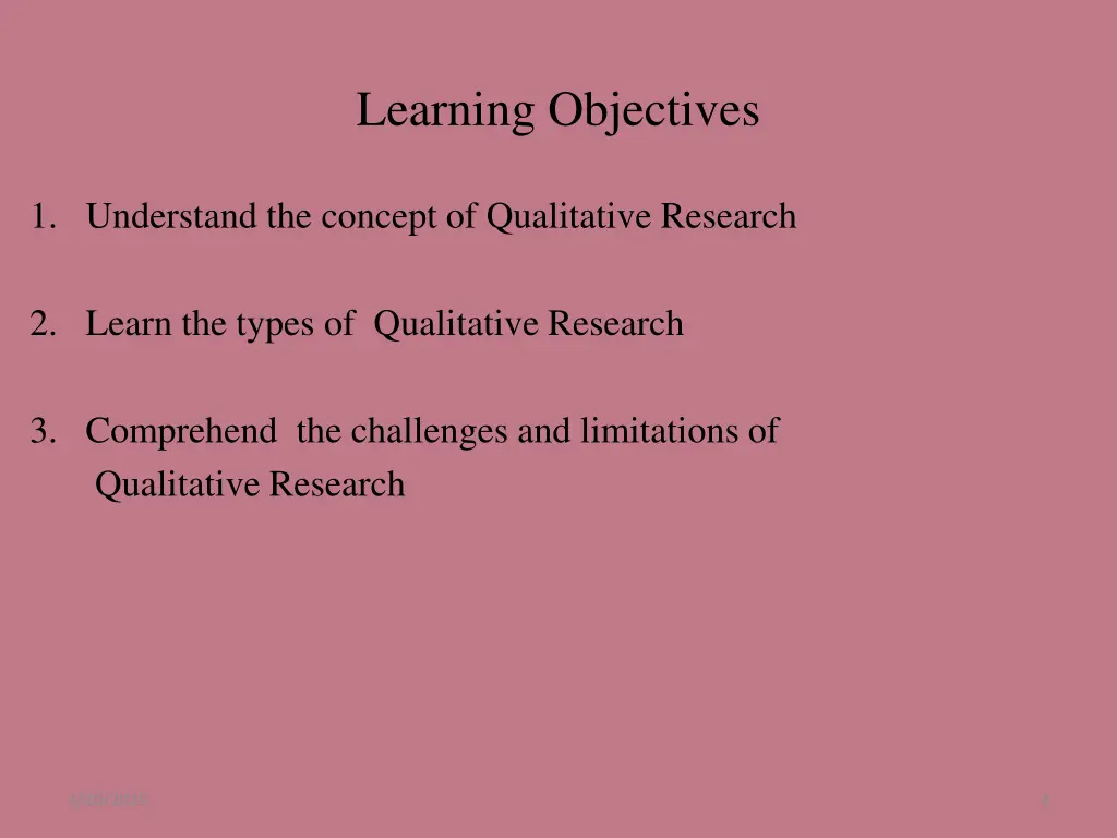 learning objectives