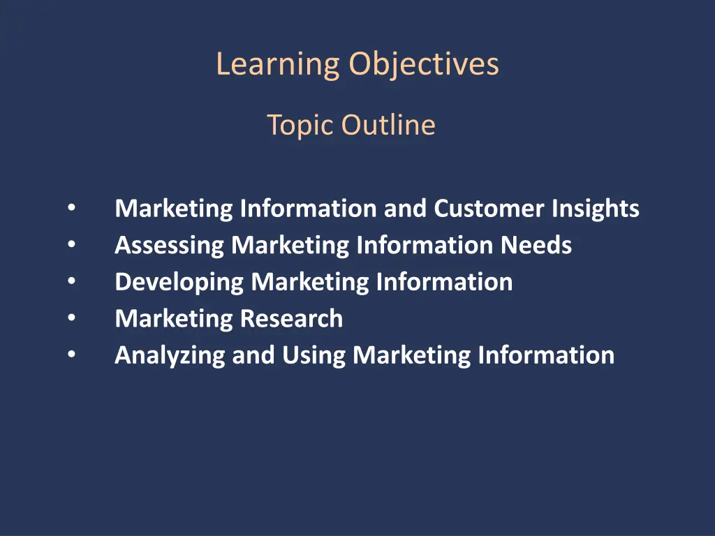 learning objectives