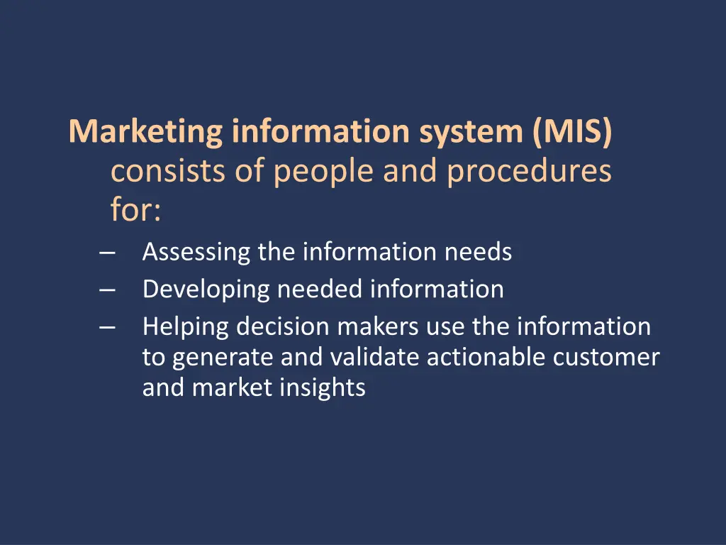 marketing information system mis consists