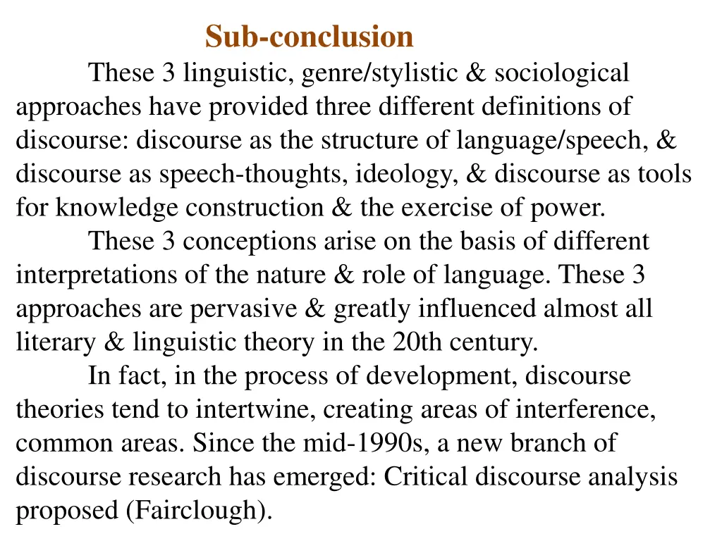 sub conclusion