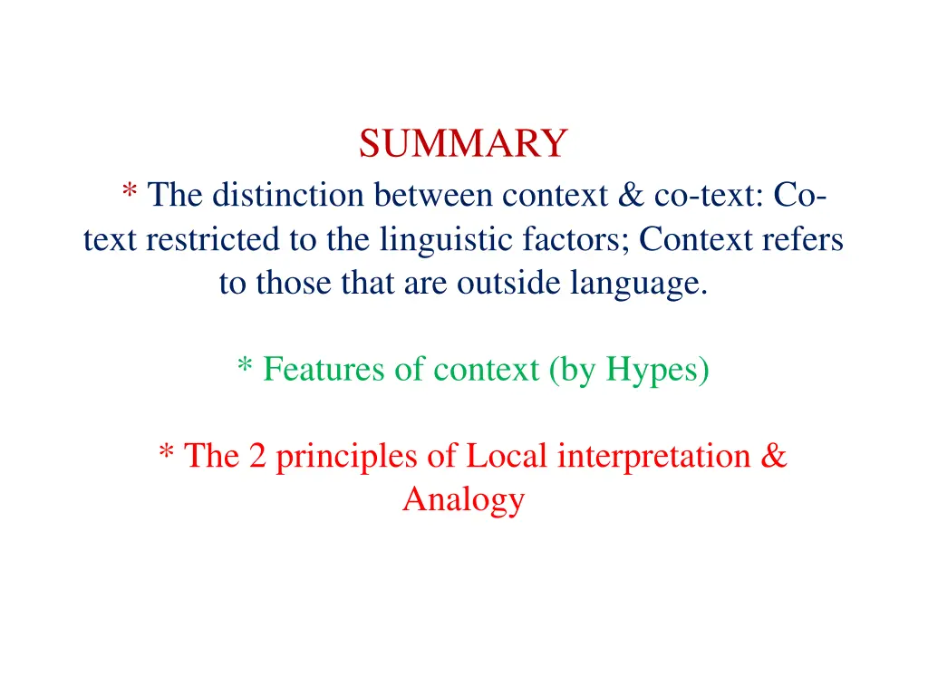 summary