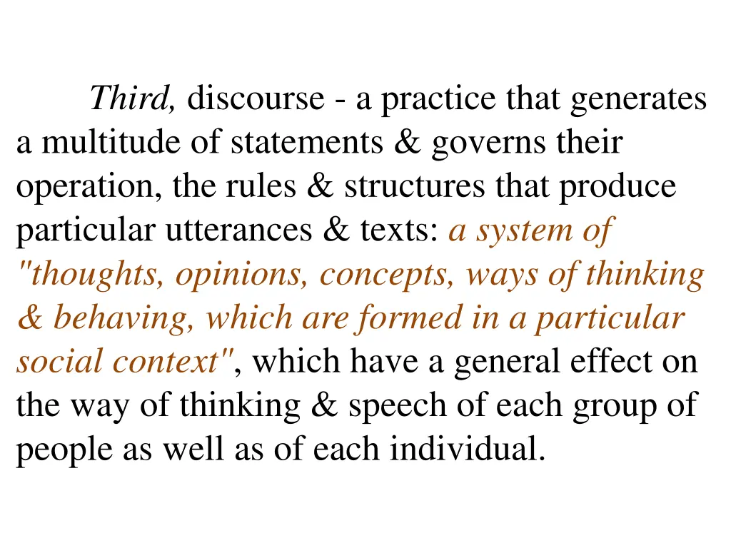 third discourse a practice that generates