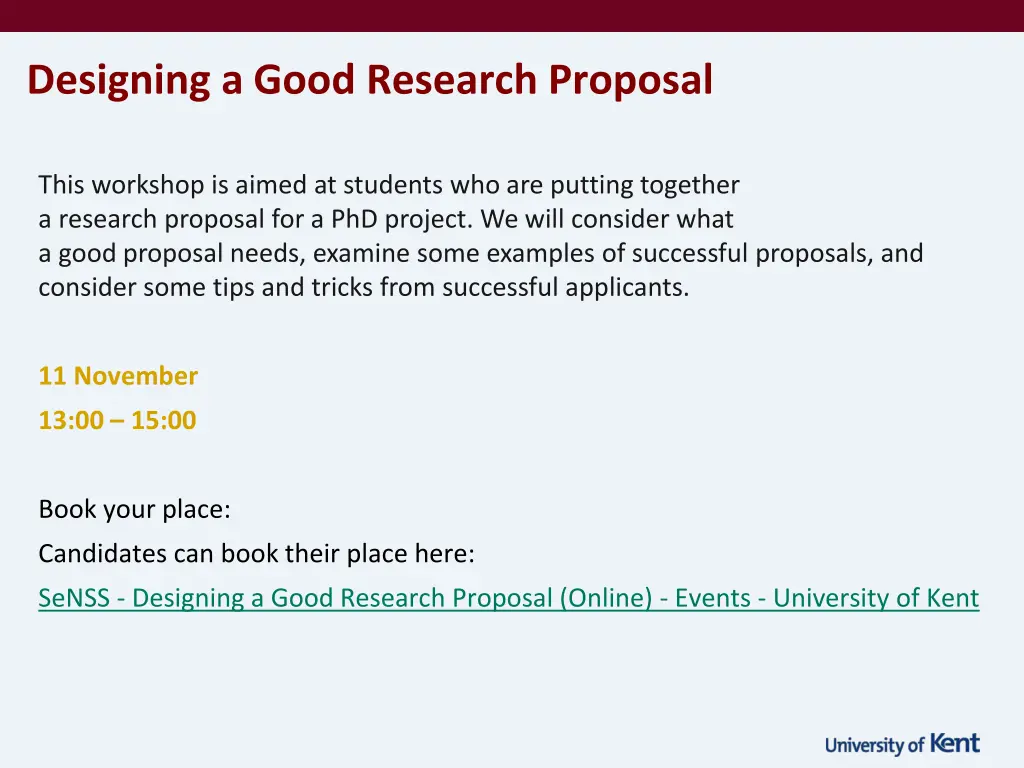 designing a good research proposal