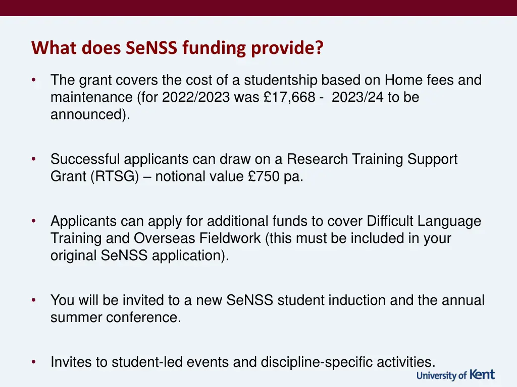 what does senss funding provide