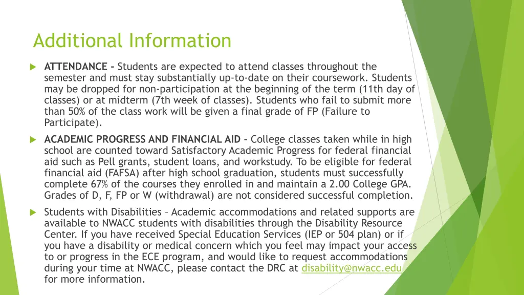 additional information