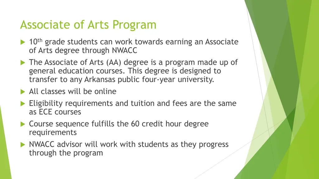 associate of arts program