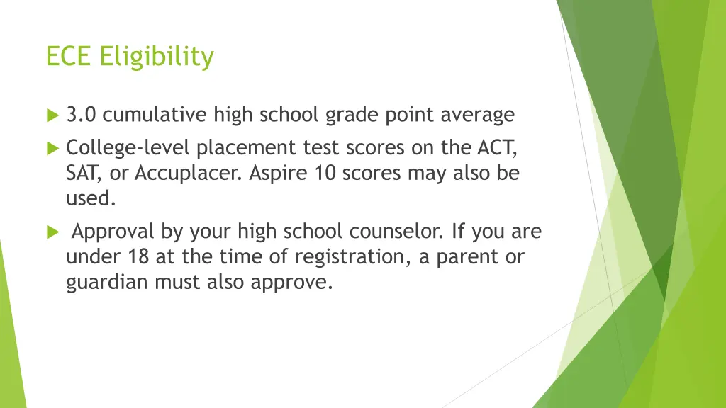 ece eligibility