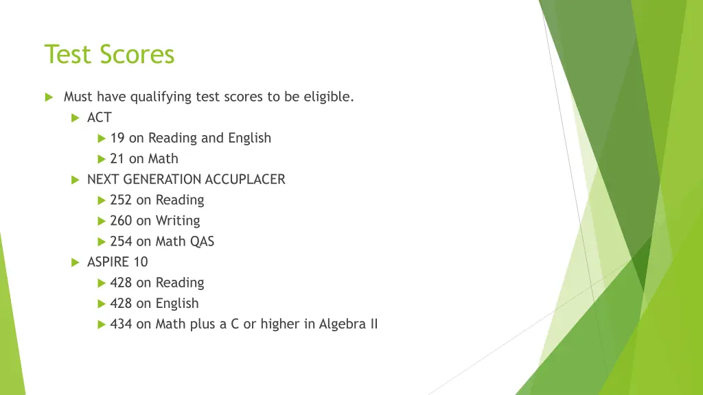 test scores