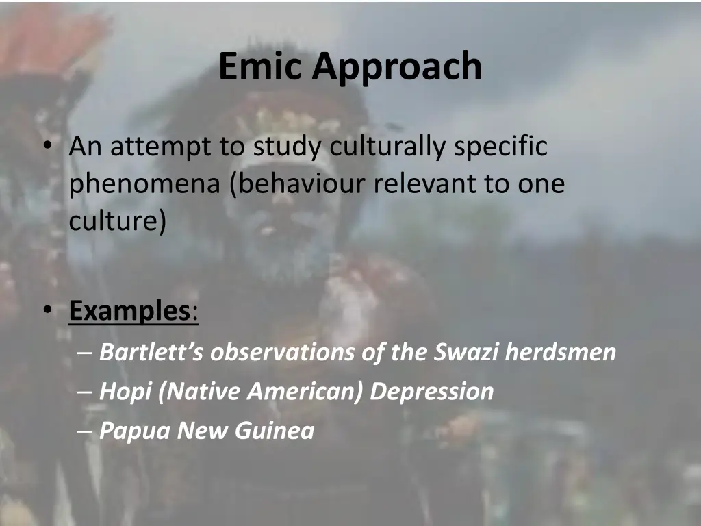 emic approach