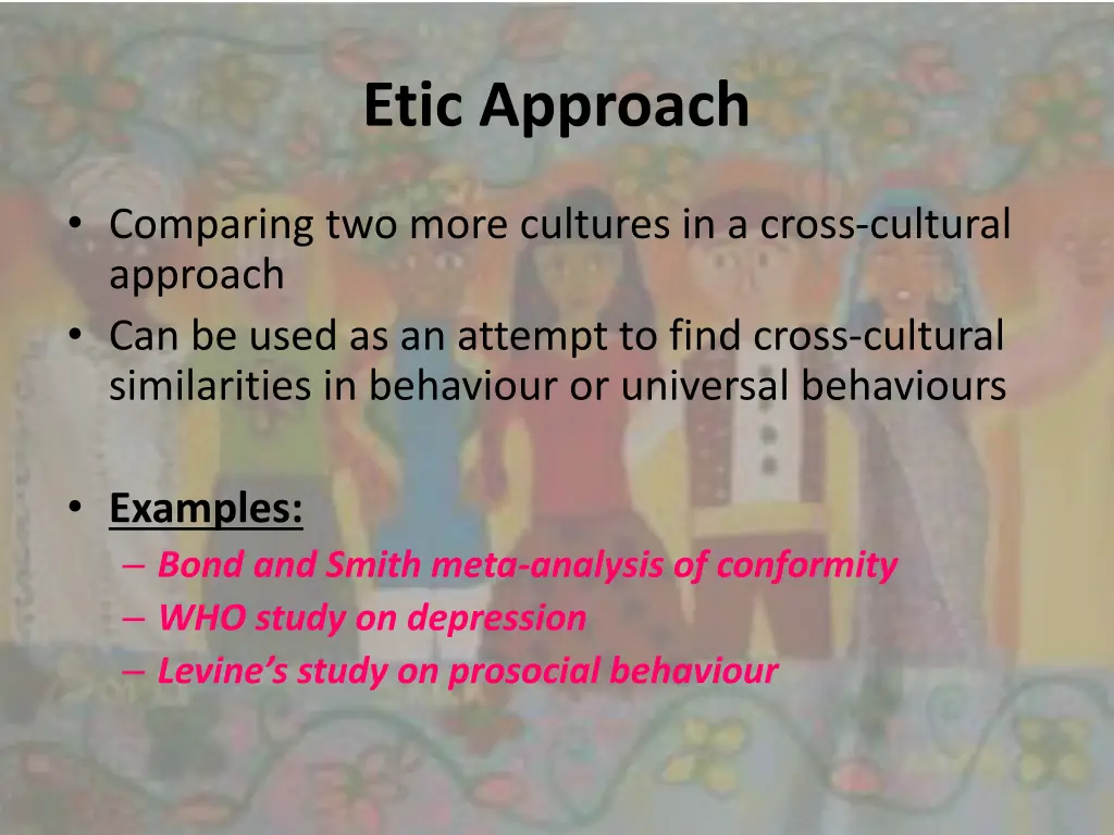 etic approach