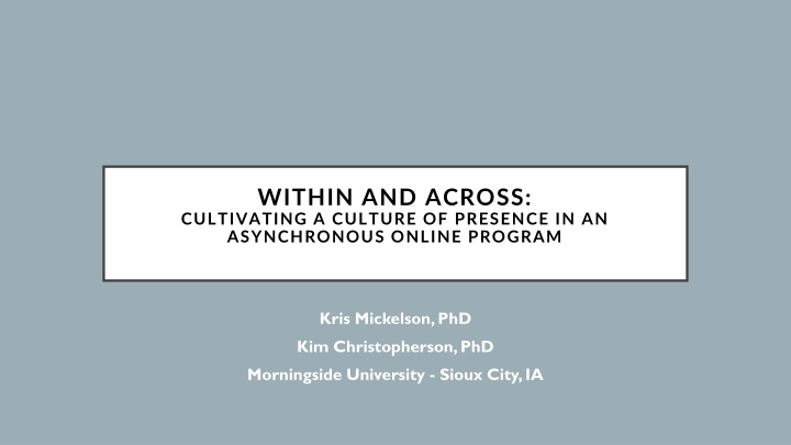 within and across cultivating a culture