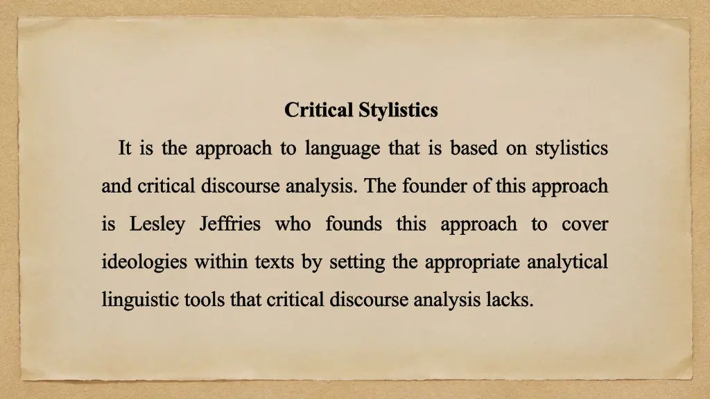 critical stylistics