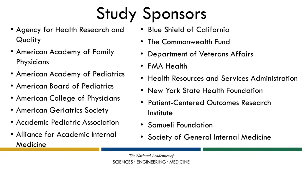 study sponsors