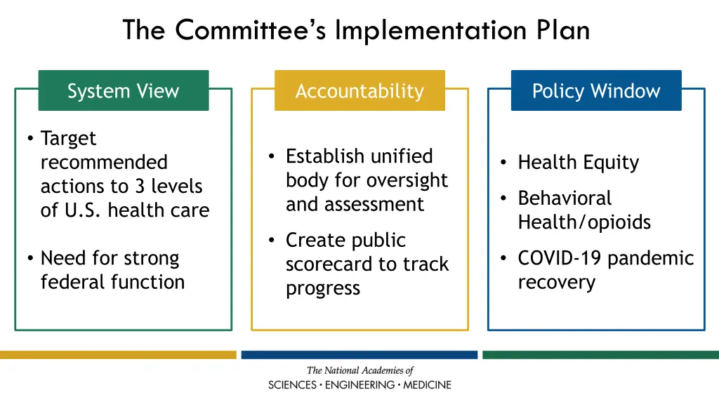 the committee s implementation plan