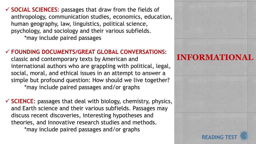 social sciences passages that draw from