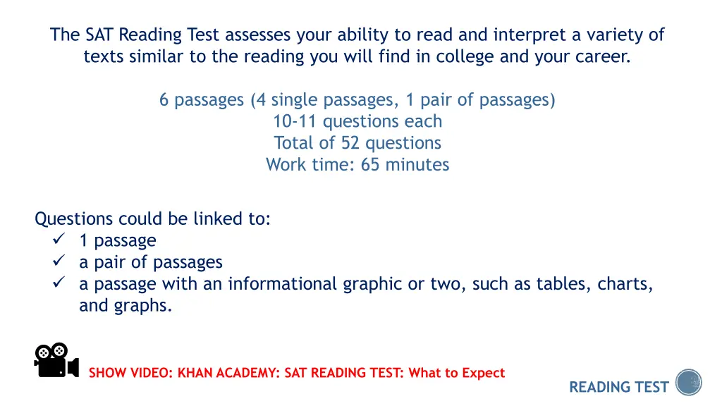 the sat reading test assesses your ability