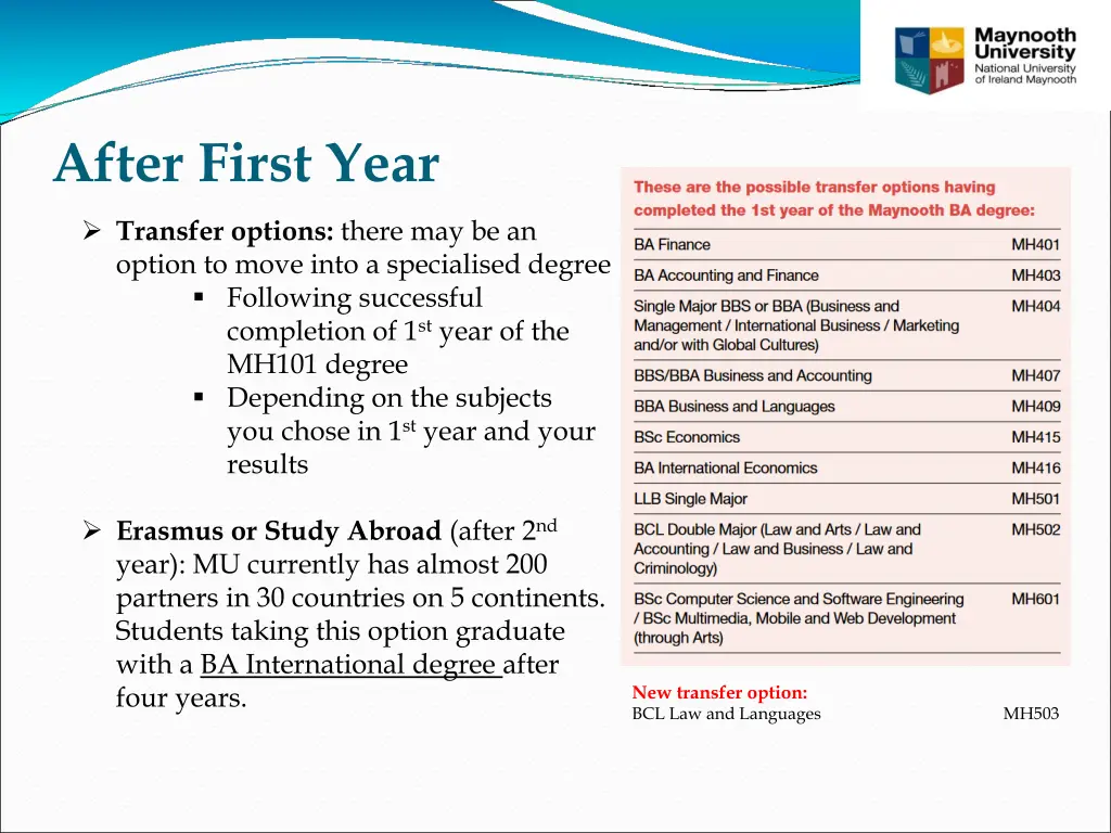 after first year 1