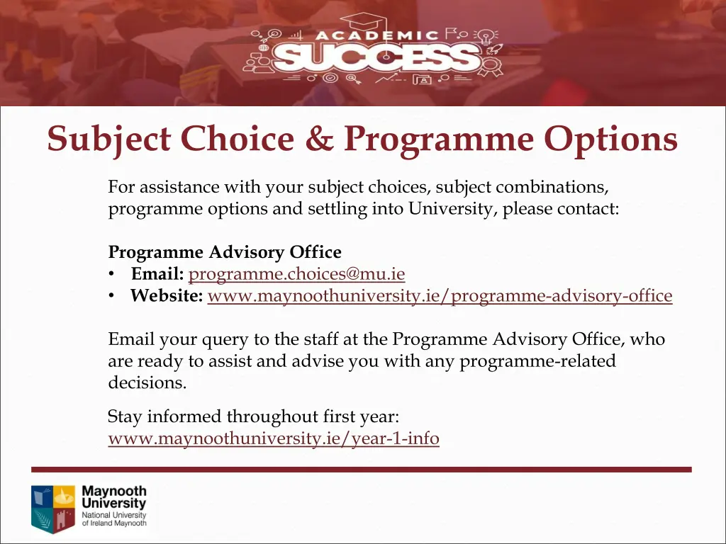 subject choice programme options