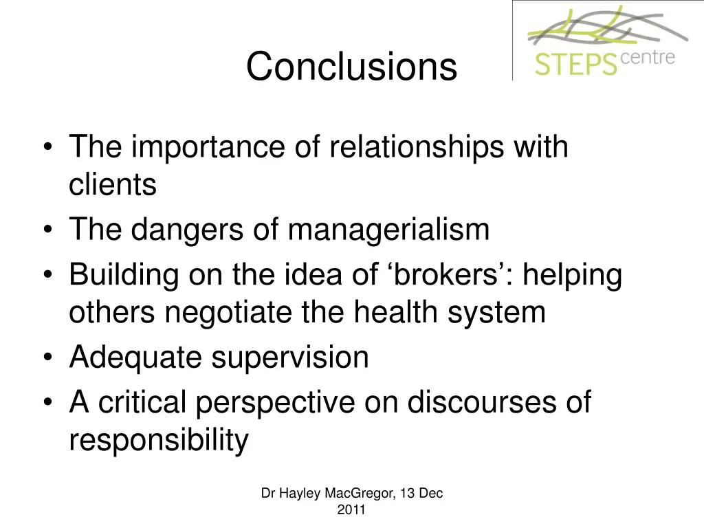 conclusions