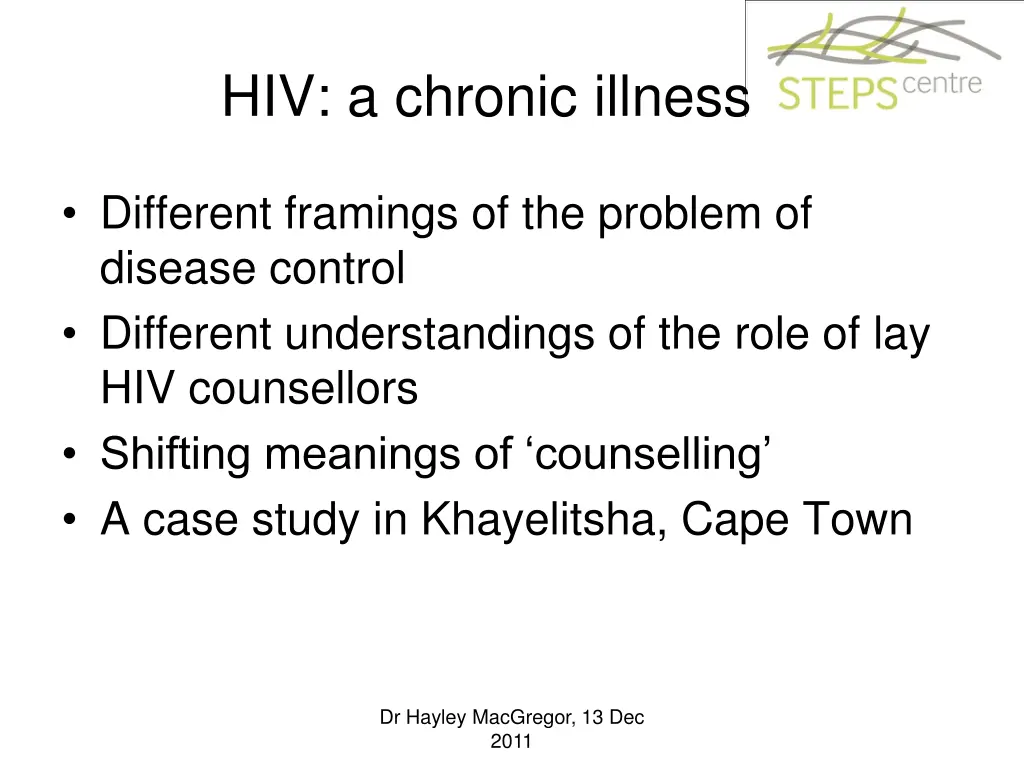 hiv a chronic illness