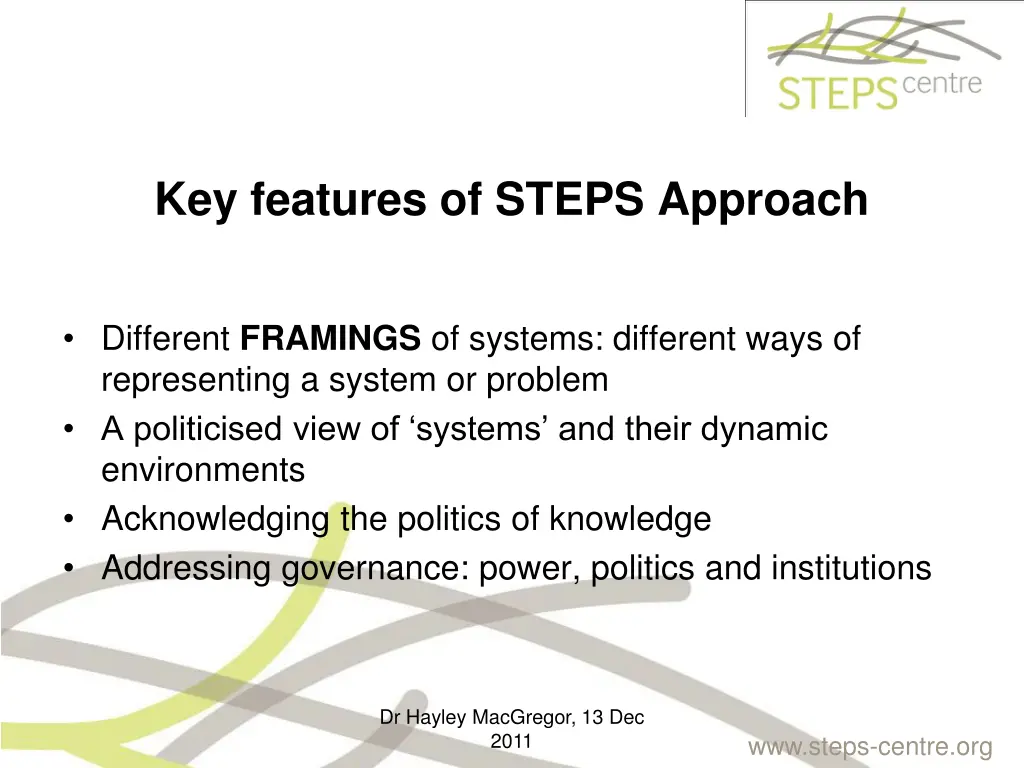 key features of steps approach