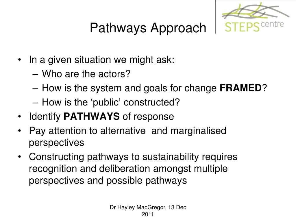 pathways approach