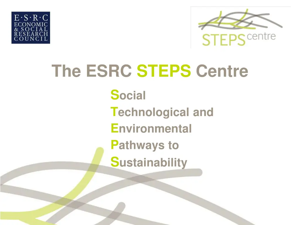the esrc steps centre s ocial t echnological