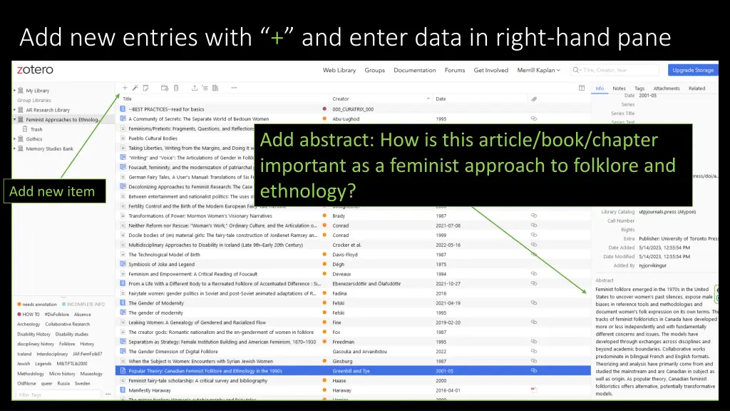 add new entries with and enter data in right hand 1