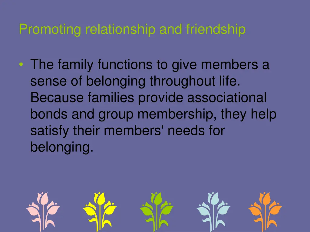 promoting relationship and friendship