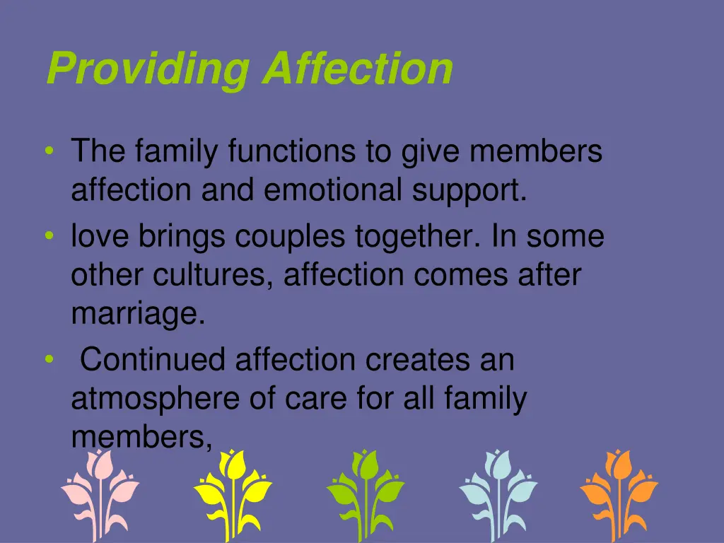 providing affection