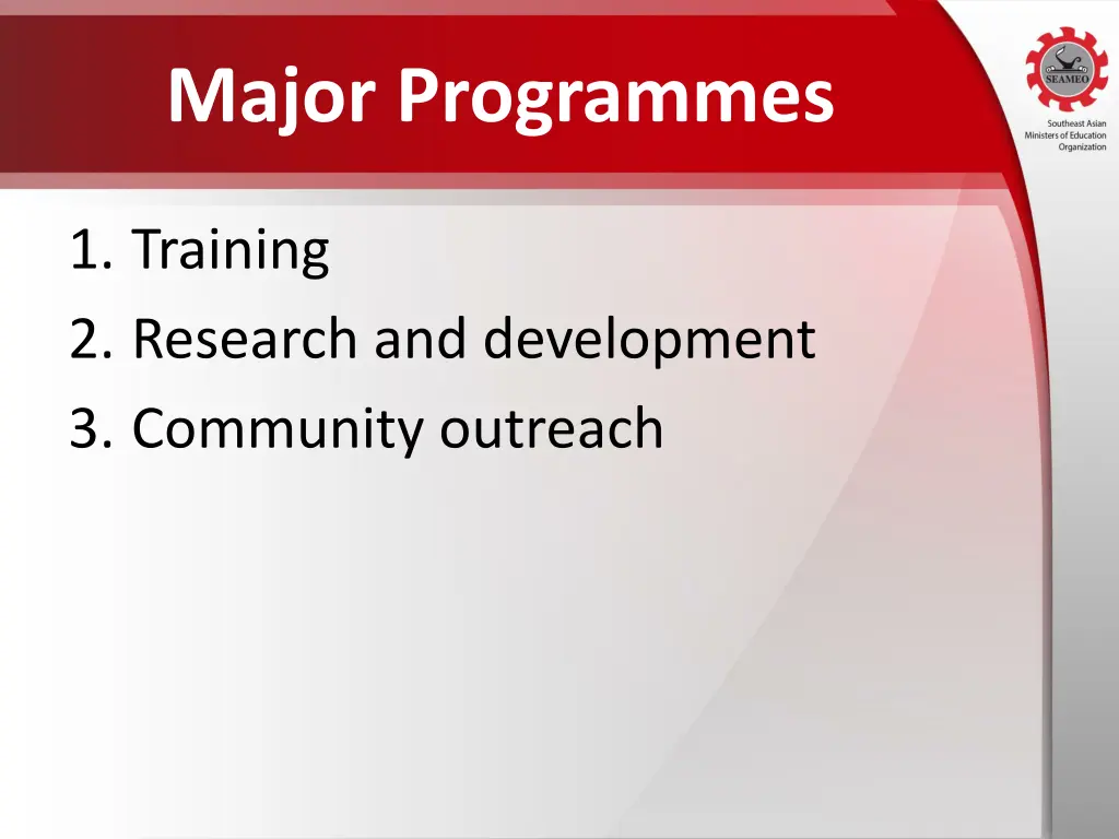 major programmes