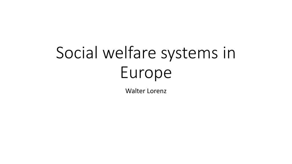 social welfare systems in europe