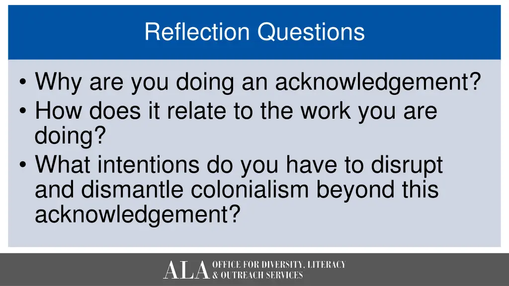 reflection questions