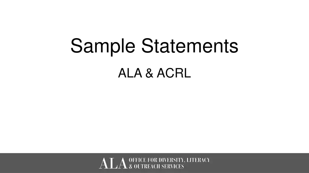 sample statements