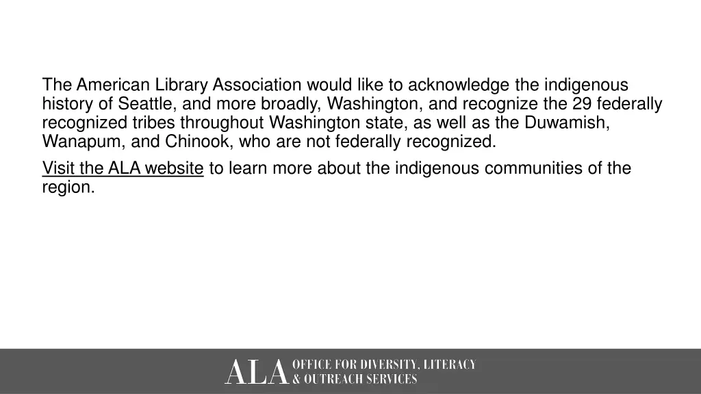 the american library association would like