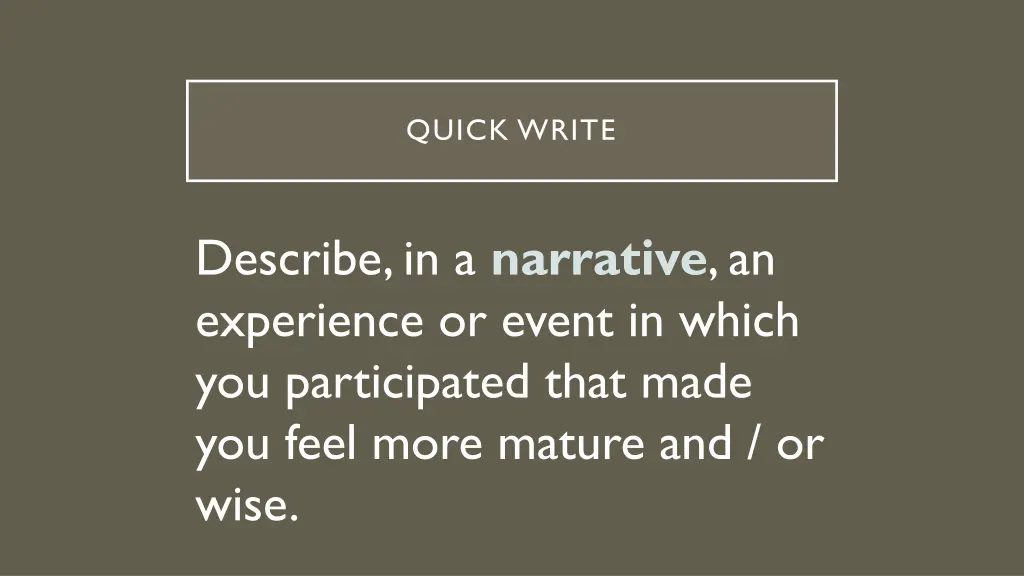 quick write