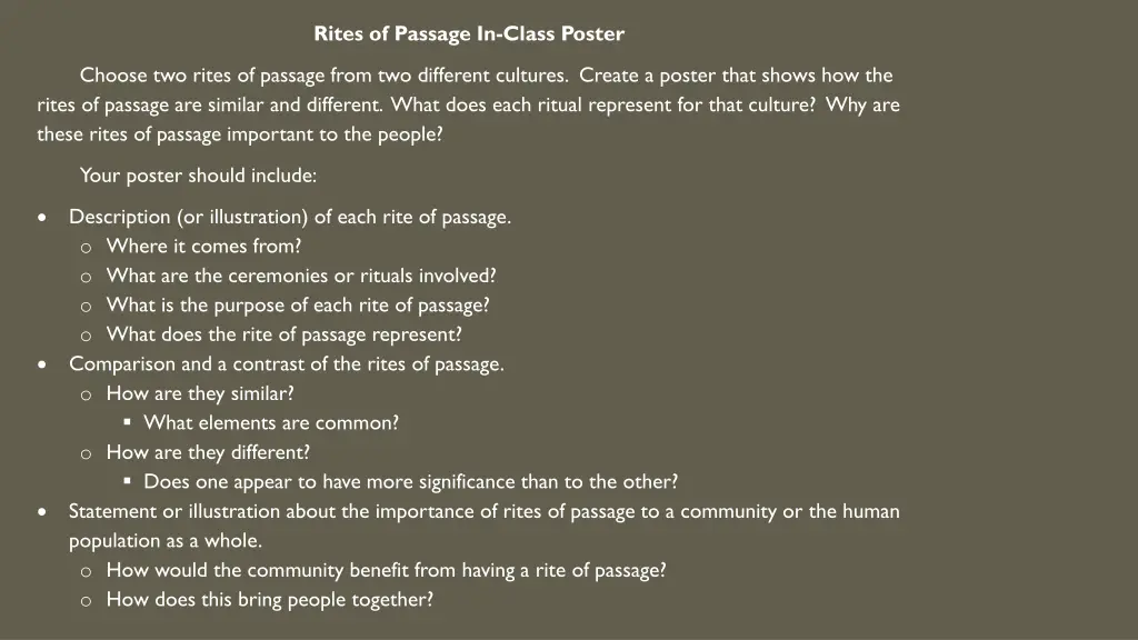 rites of passage in class poster 1