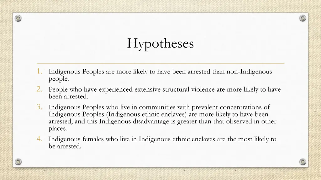 hypotheses