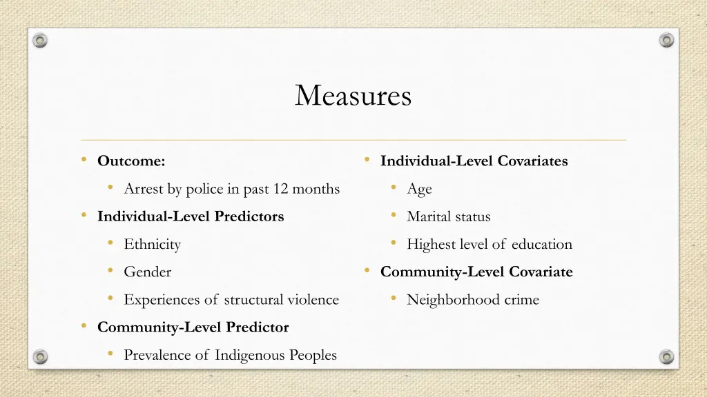 measures