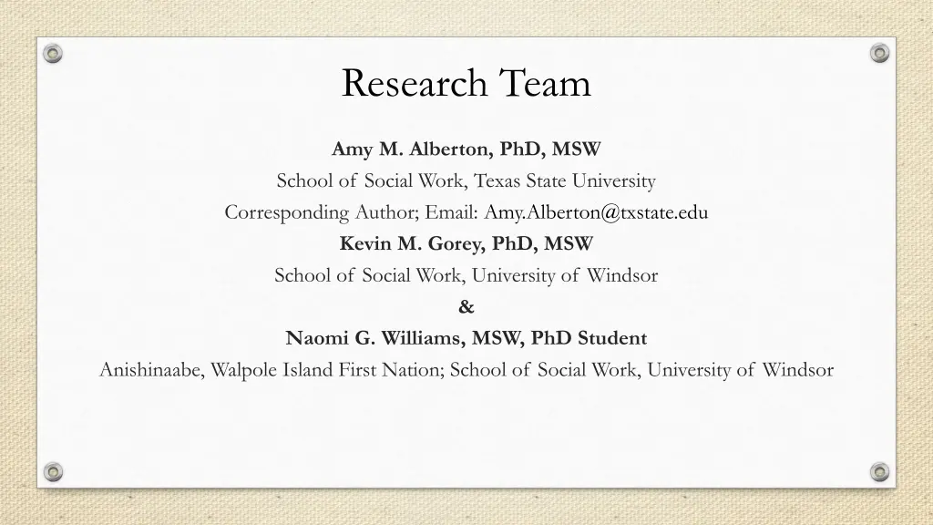 research team