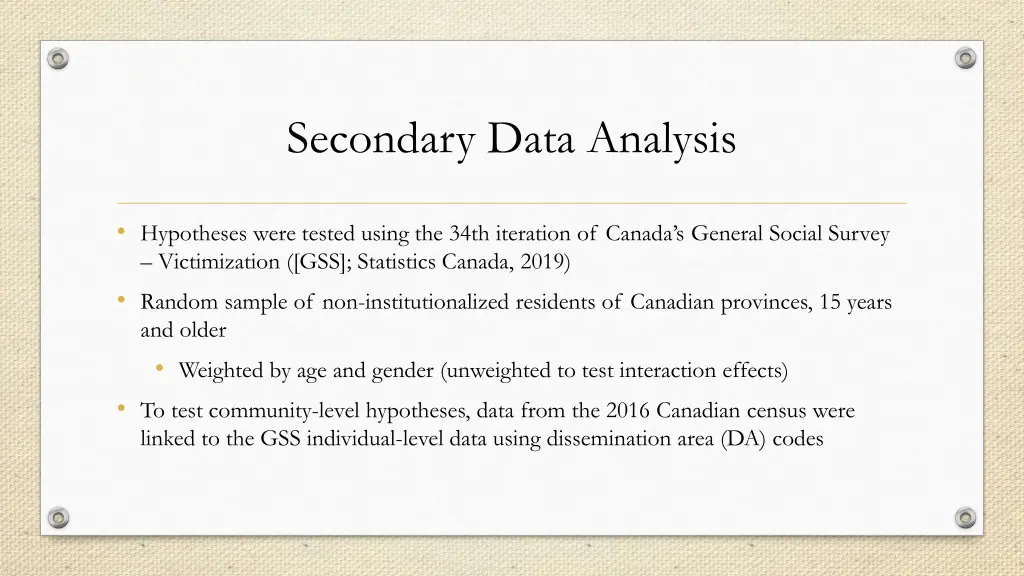 secondary data analysis