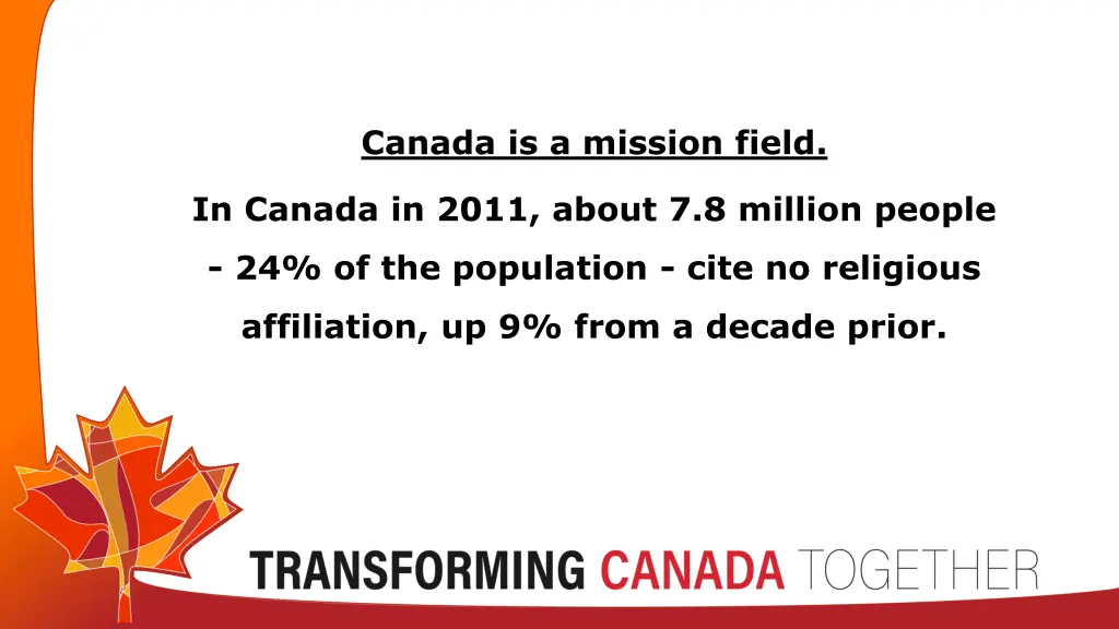 canada is a mission field