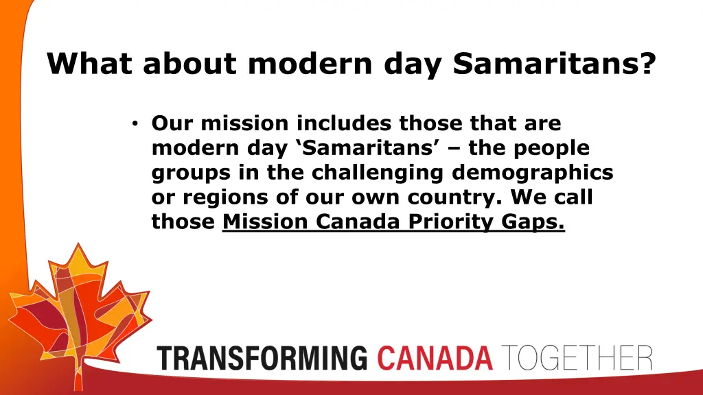 what about modern day samaritans