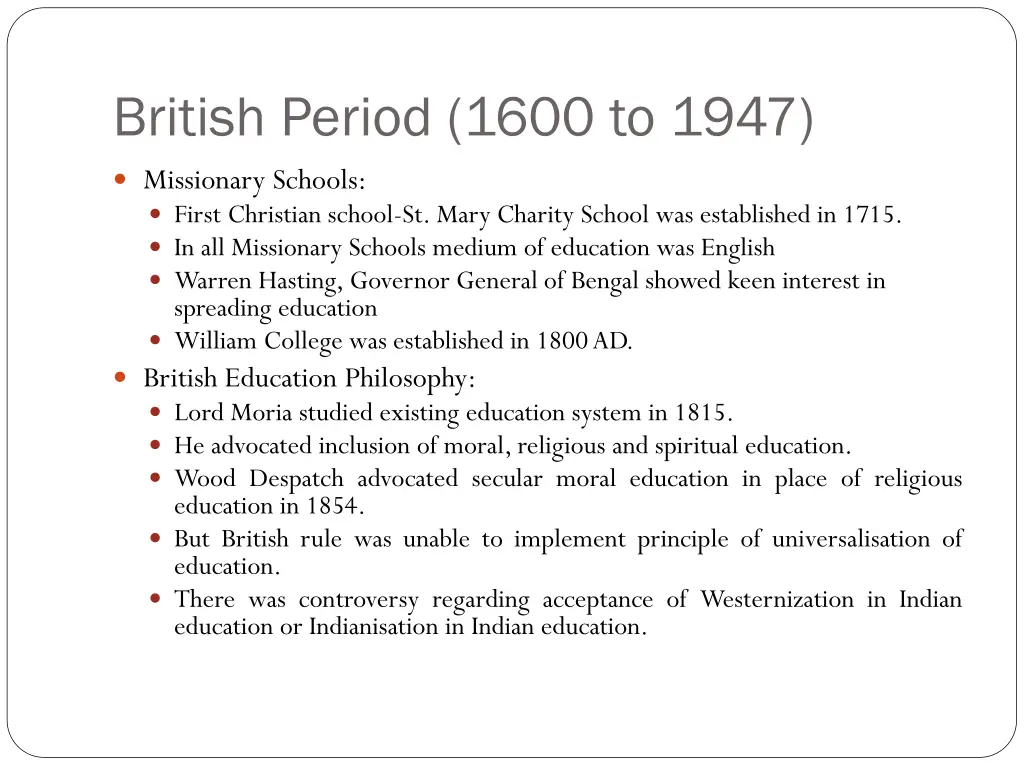 british period 1600 to 1947