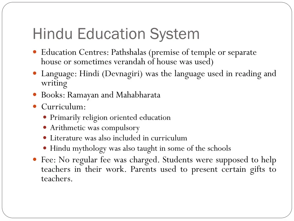 hindu education system