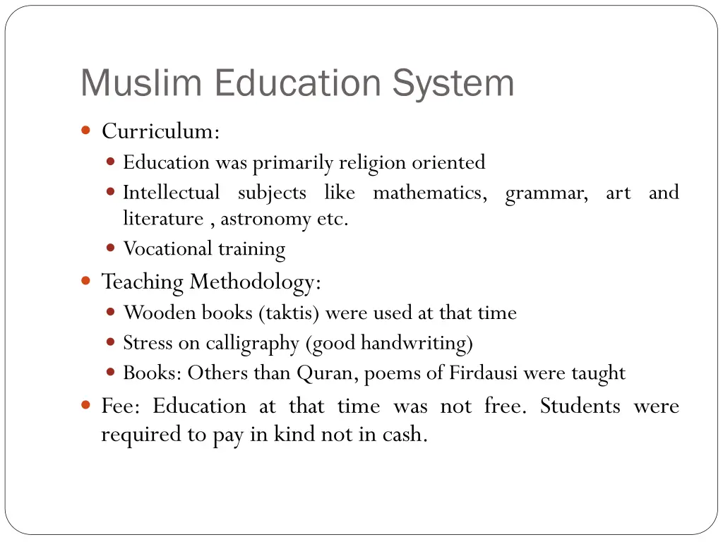 muslim education system