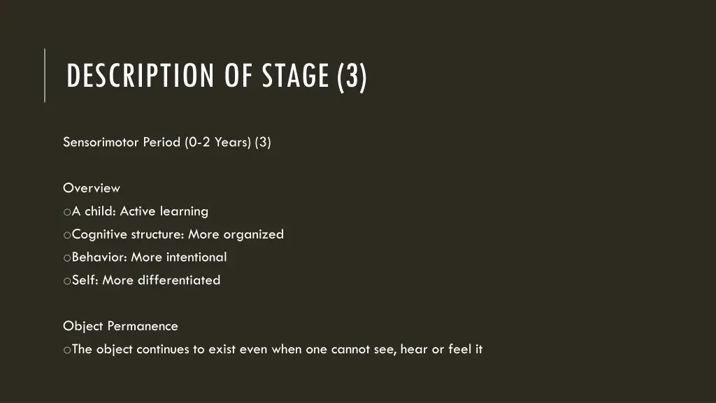 description of stage 3