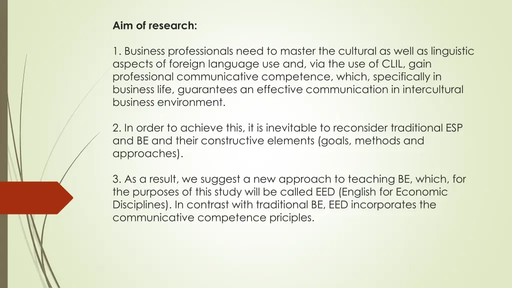 aim of research