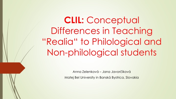 clil conceptual differences in teaching realia